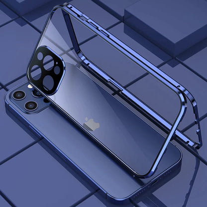 Auto Fit Magnetic Glass Camera Protective Case - iPhone