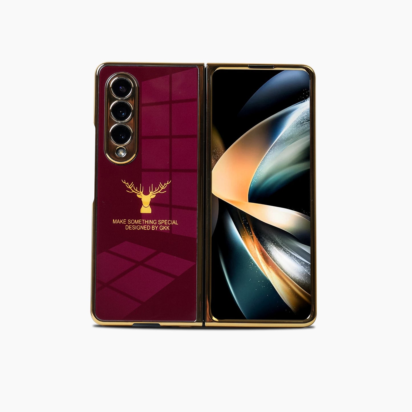 Galaxy Z Fold4 Deer Pattern Inspirational Glass Case
