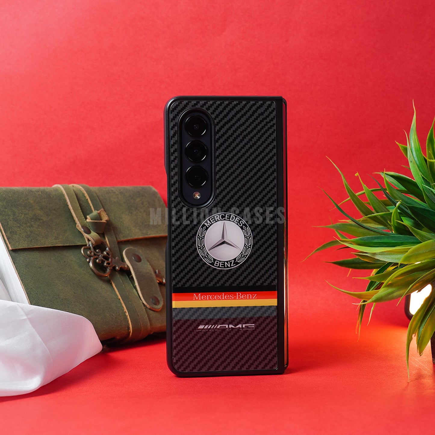 Galaxy Z Fold4 Luxurious Carbon Fiber Glass Case