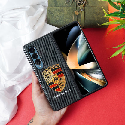 Galaxy Z Fold4 Luxurious Carbon Fiber Glass Case