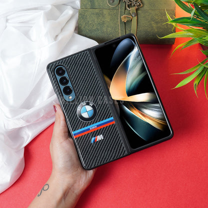 Galaxy Z Fold4 Luxurious Carbon Fiber Glass Case