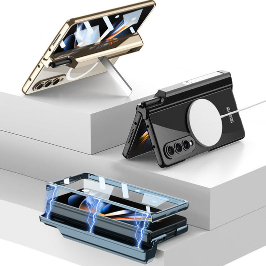 Galaxy Z Fold4 Magnetic Magsafe Metal Bracket S Pen Slot Case