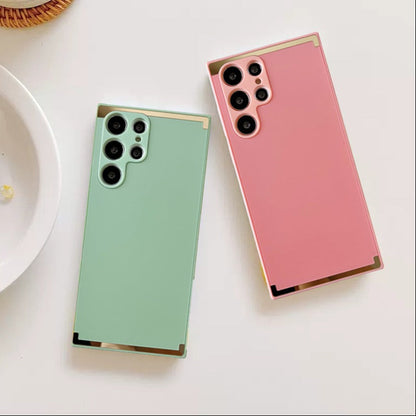 Square Gold Plated Soft Edges Case - Samsung