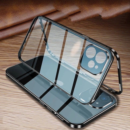Auto Fit Magnetic Glass Camera Protective Case - iPhone